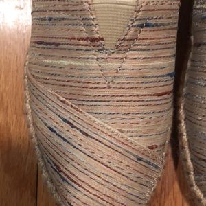 Toms womens shoes classic birch metallic slubby stripe size 7